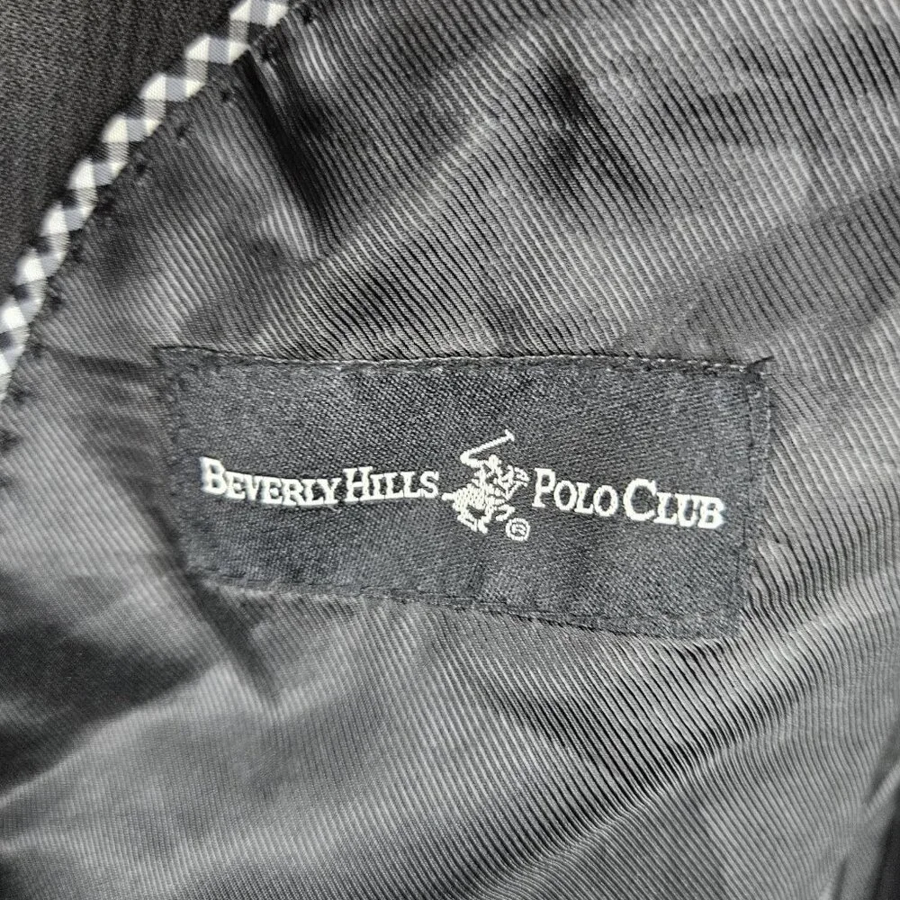 Beverly Hills Polo Club Black 2 Button Peak Full Suit 2 Piece Set 50R (42x30)